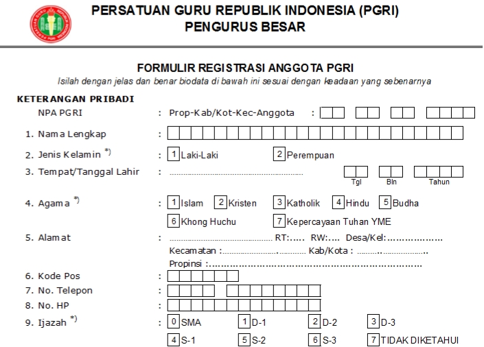 Pendaftaran PGRI Kota Magelang - Persatuan Guru Republik Indonesia Cabang Kota Magelang